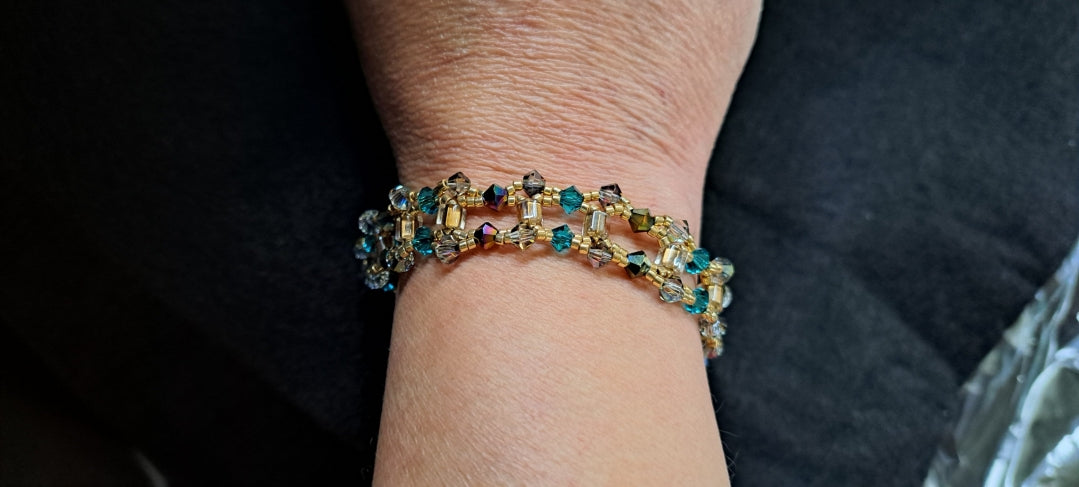 Classic Glamour with a touch of teal, and purple crystals