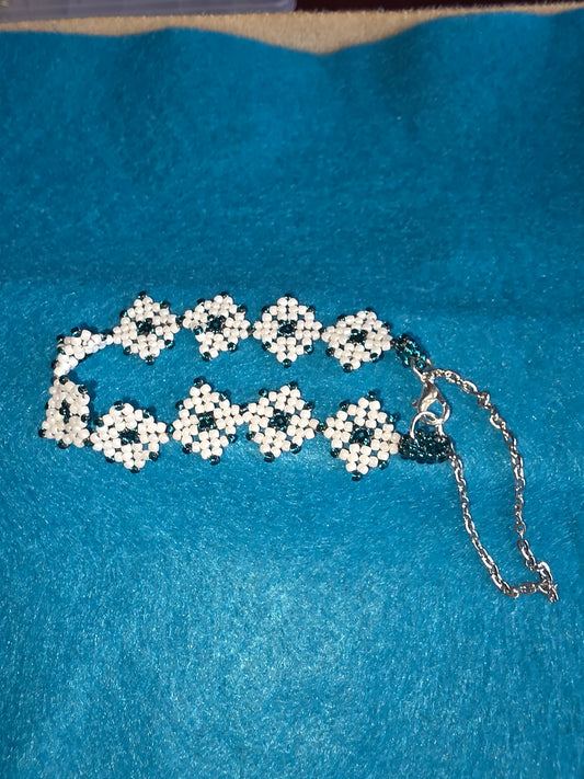Handmade Beaded Flower Bracelet