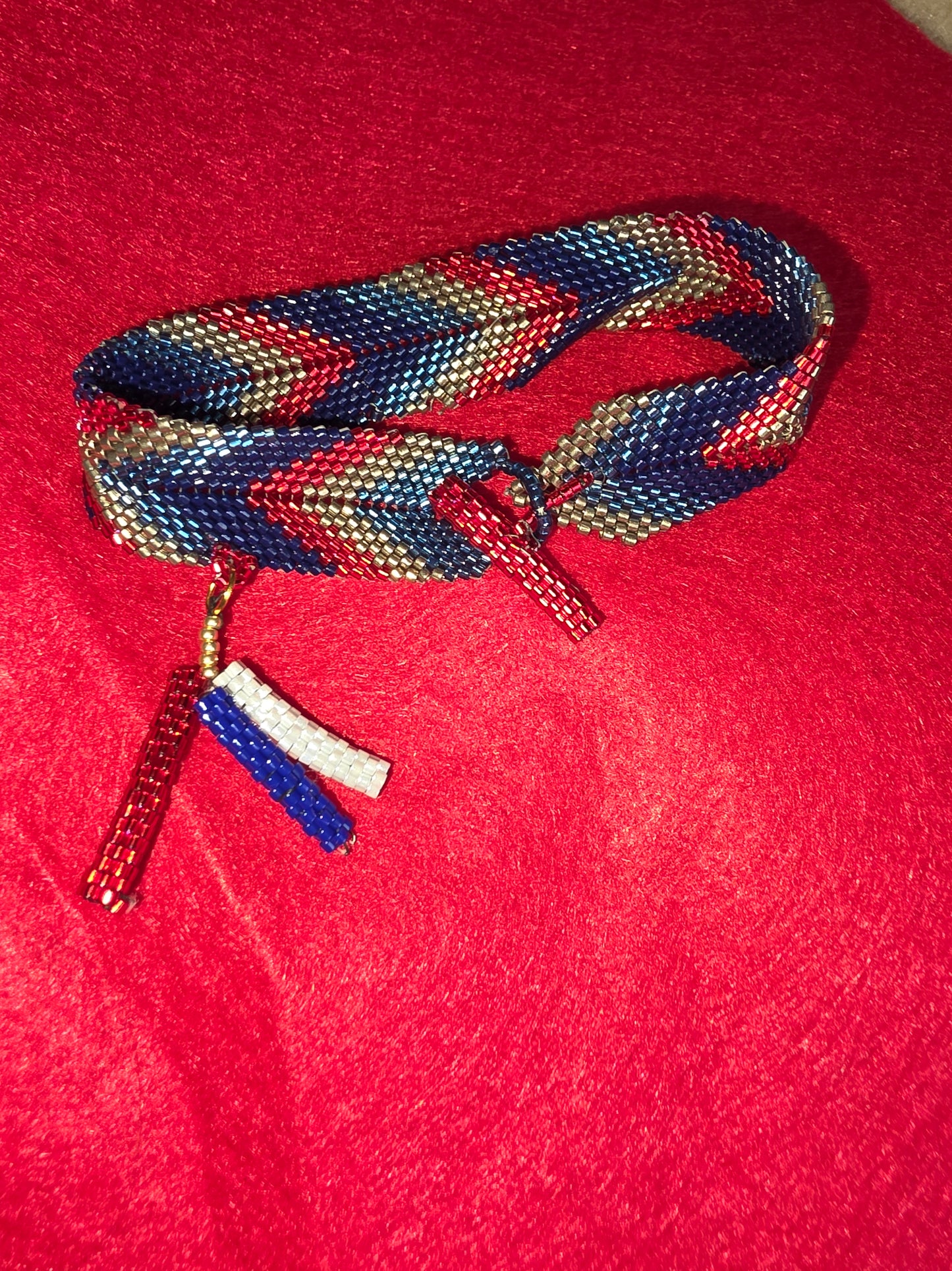 Handwoven Chevron Beaded Bracelet