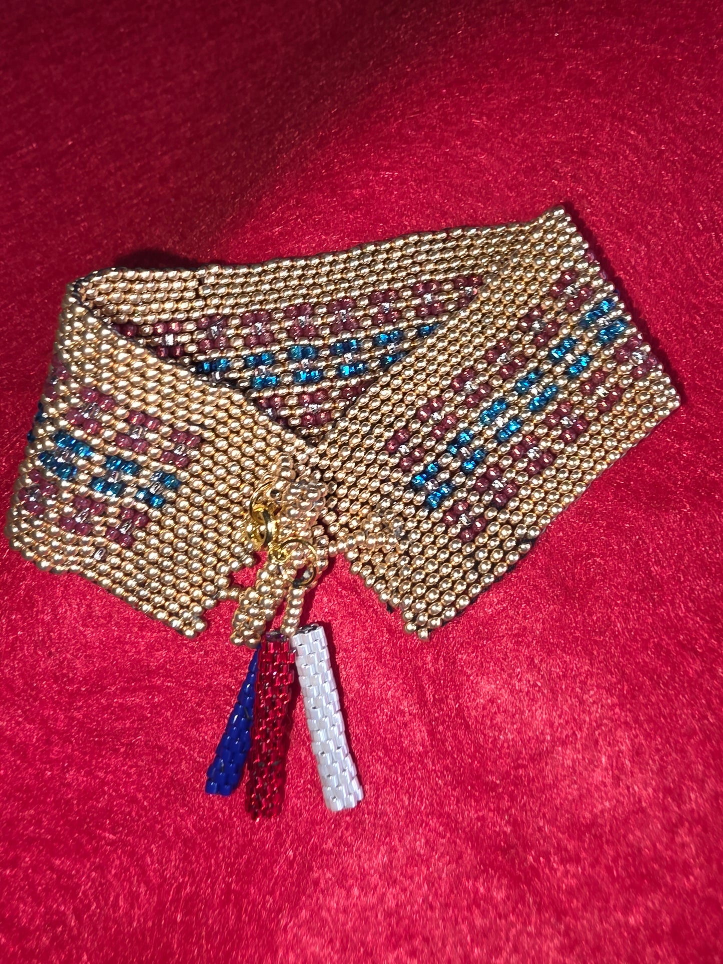 Elegant Gold Beaded Cuff Bracelet