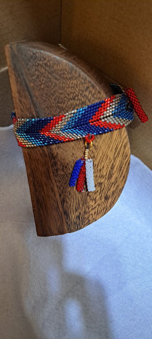 Handwoven Chevron Beaded Bracelet