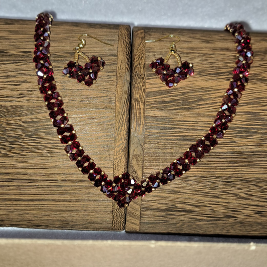 Beautiful Garnet Necklace with matching earrings