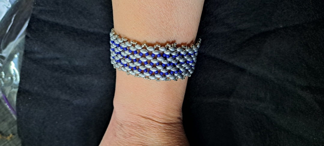 Handmade  beaded  bracelet featuring a striking pattern
